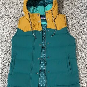 Patagonia Teal and Mustard Vest
